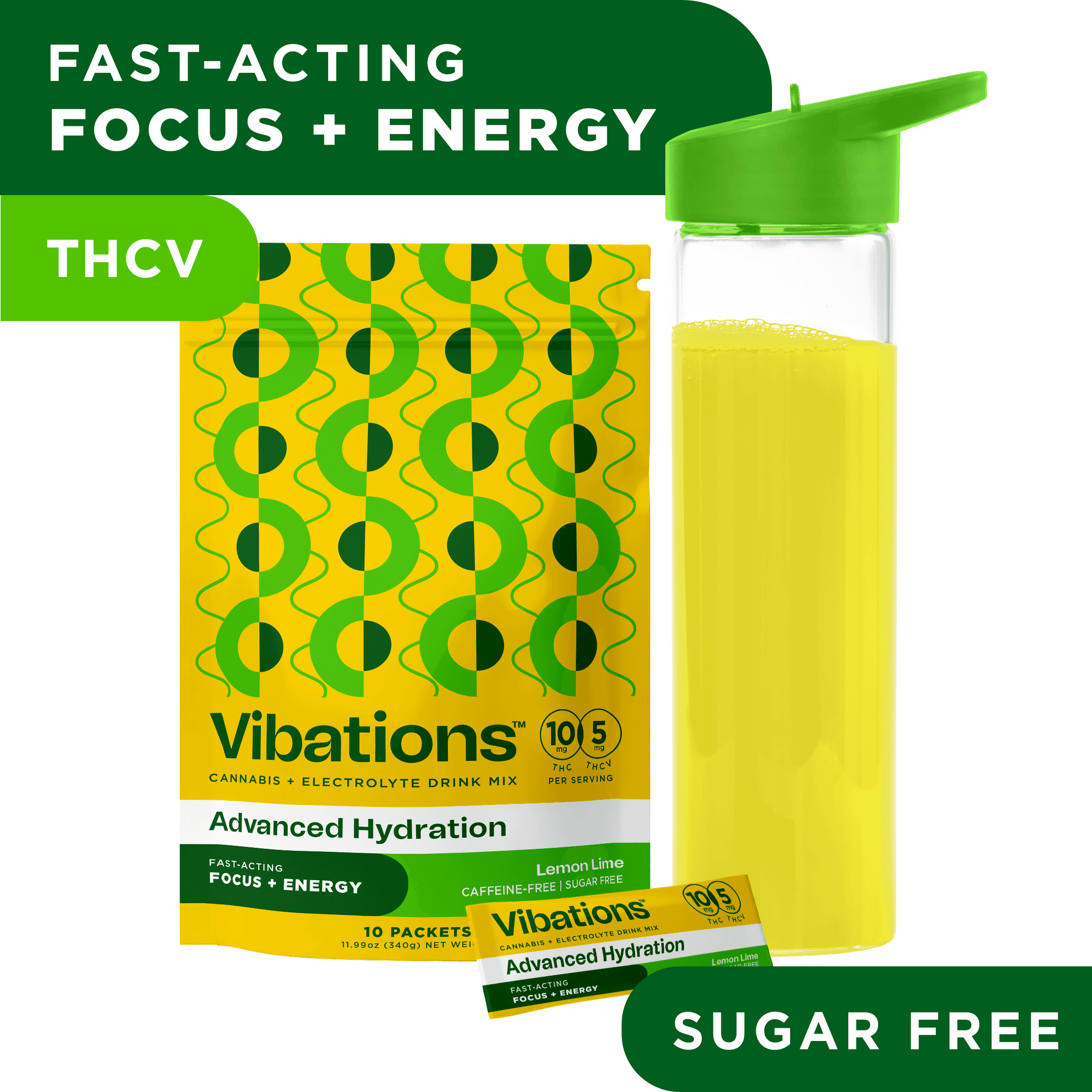 Vibations – Lemon Lime [10pk] (100mg THC/50mg THCV)