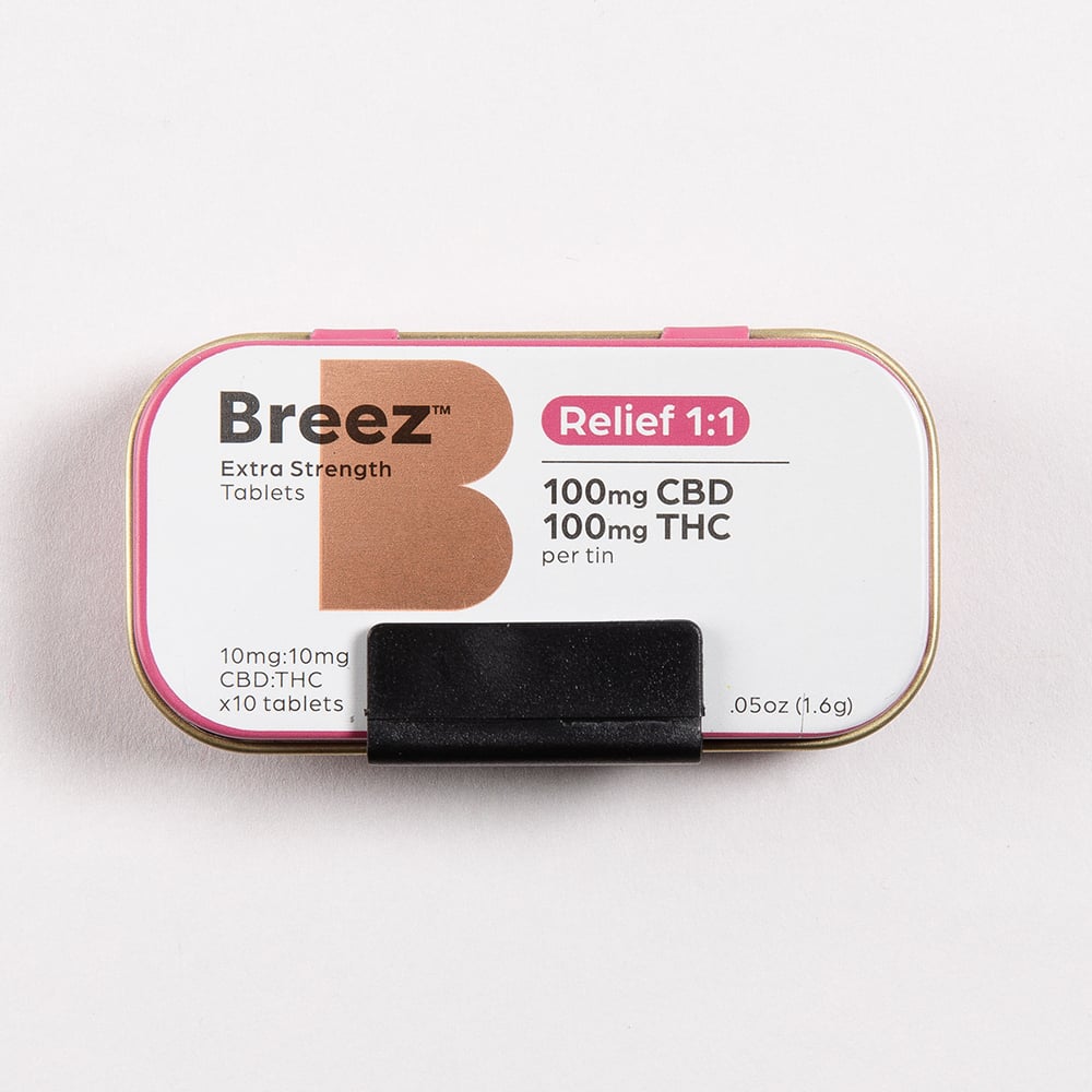 Breez – Extra Strength Relief 1:1 Tablets [10pk] (100mg CBD/100mg THC)