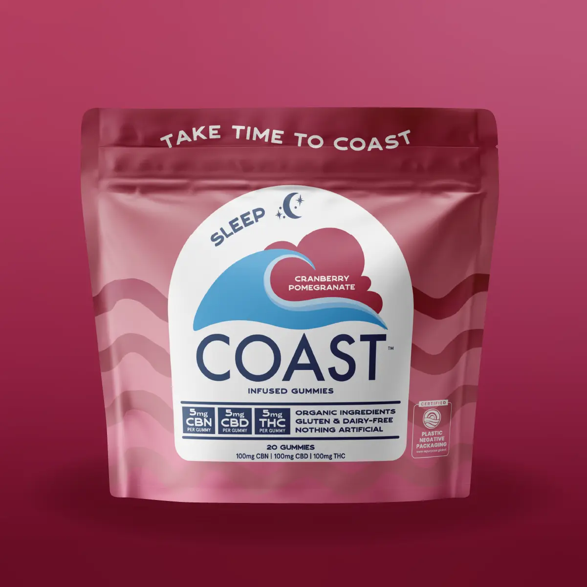Coast Cannabis Co™ – Coast Cannabis CO. Cranberry Pom 5:5:5 Infused Gummies (CBN:CBD:THC) (C0070000461)