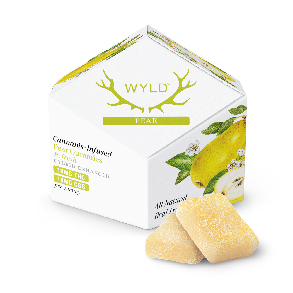 WYLD – Pear 1:1 CBG + Hybrid Enhanced Gummies | 100mg