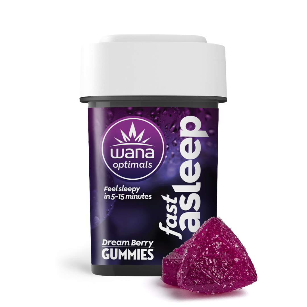 Wana – Fast Asleep - Dream Berry [10pk] (100mg CBD/20mg THC/20mg CBN/20mg CBG/10mg Melatonin)