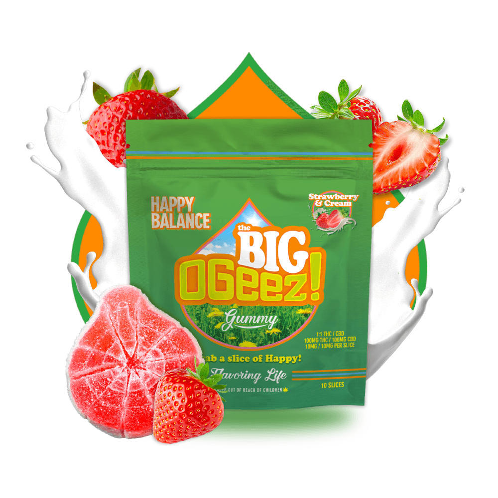 OGeez! – 1:1 Strawberries and Cream [1pk] (100mg CBD/100mg THC)
