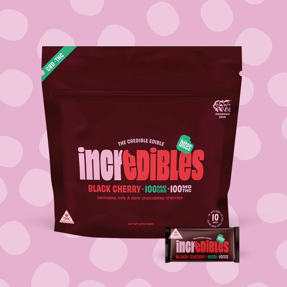 incredibles – 1:1 Black Cherry + CBD Bites [10pk] (100mg CBD/100mg THC)