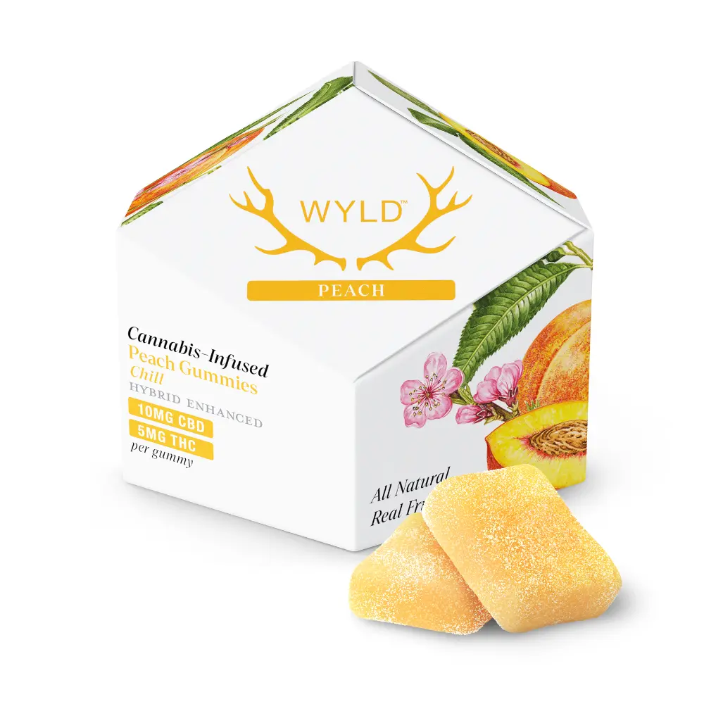 WYLD – Peach 2:1 CBD + Hybrid Enhanced Gummies | 100mg :50mg