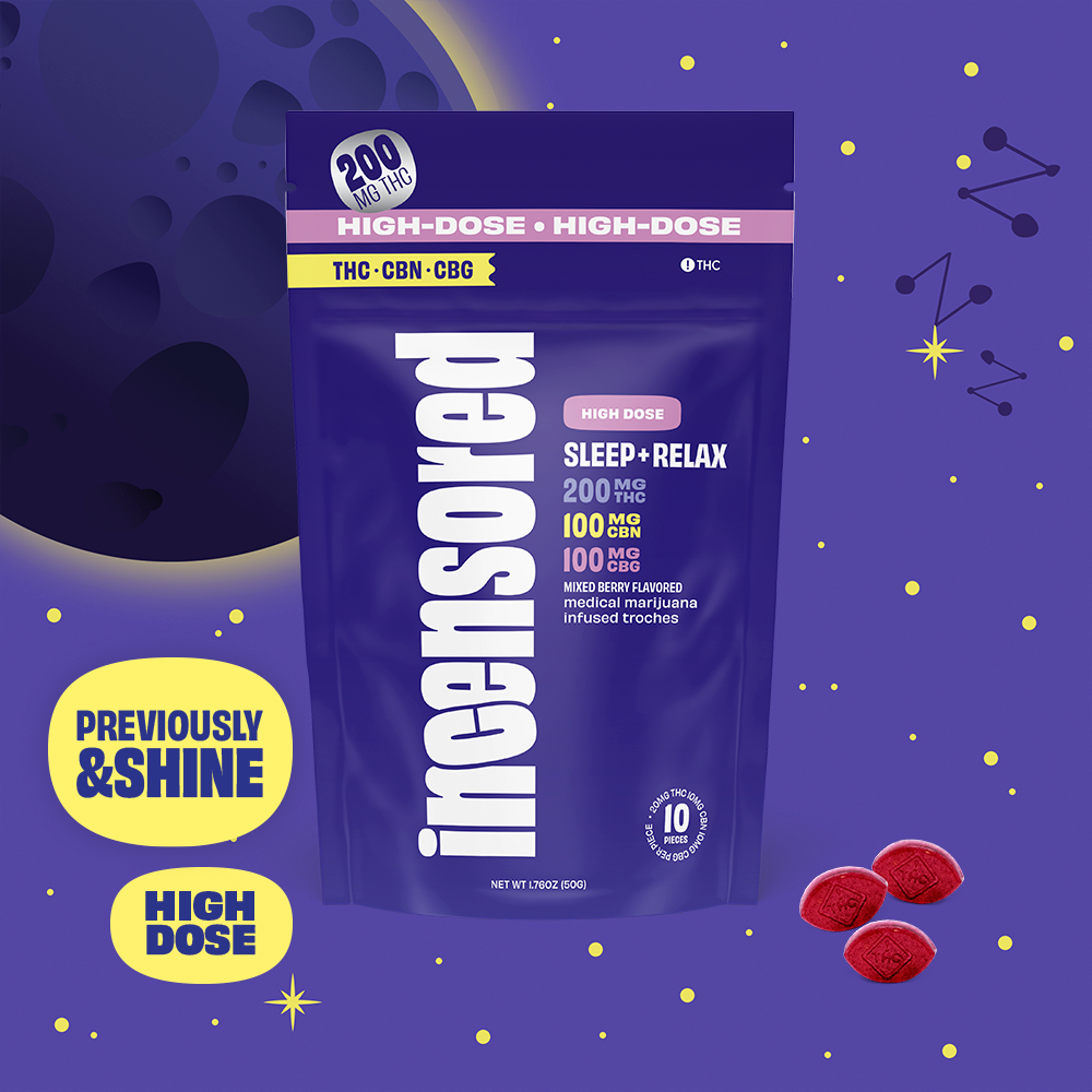 (inc)ensored – 2:1:1 Mixed Berry Sleep & Relax + CBN + CBG High Dose [10pk] (200mg THC/100mg CBN/100mg CBG)