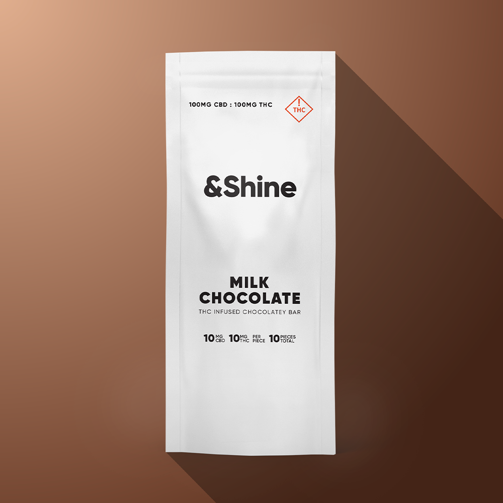 &Shine – 1:1 Milk Chocolatey [10pk] (100mg CBD/100mg THC)