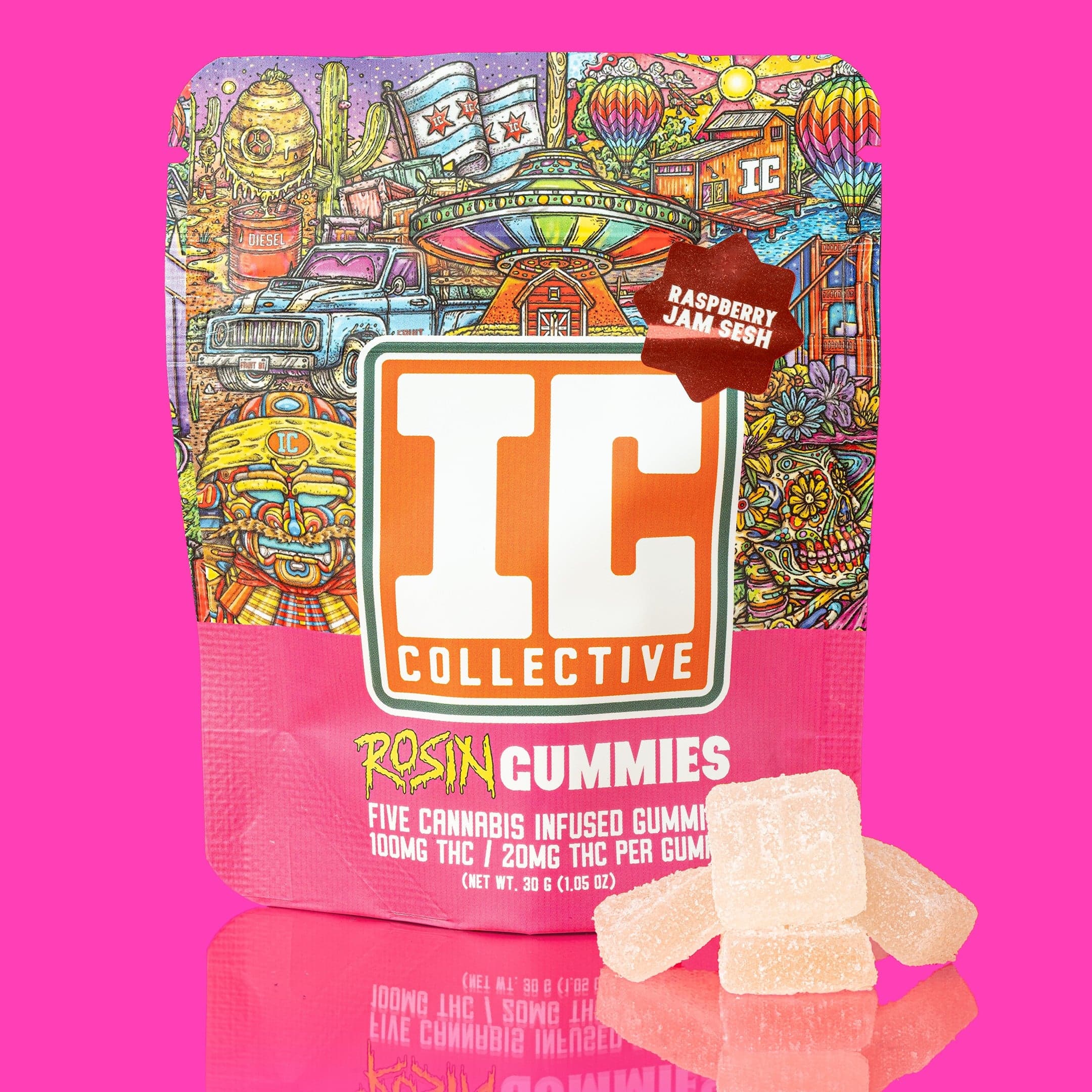 IC Collective – Raspberry Jam Sesh [5pk] (100mg)