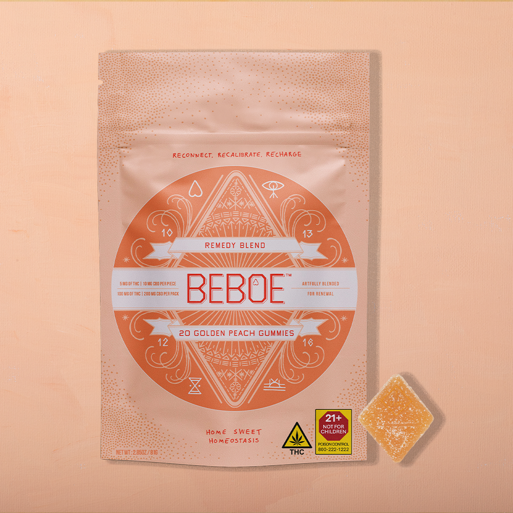 Beboe – 1:2 Remedy Blend Golden Peach [20pk] (200mg CBD/100mg THC)