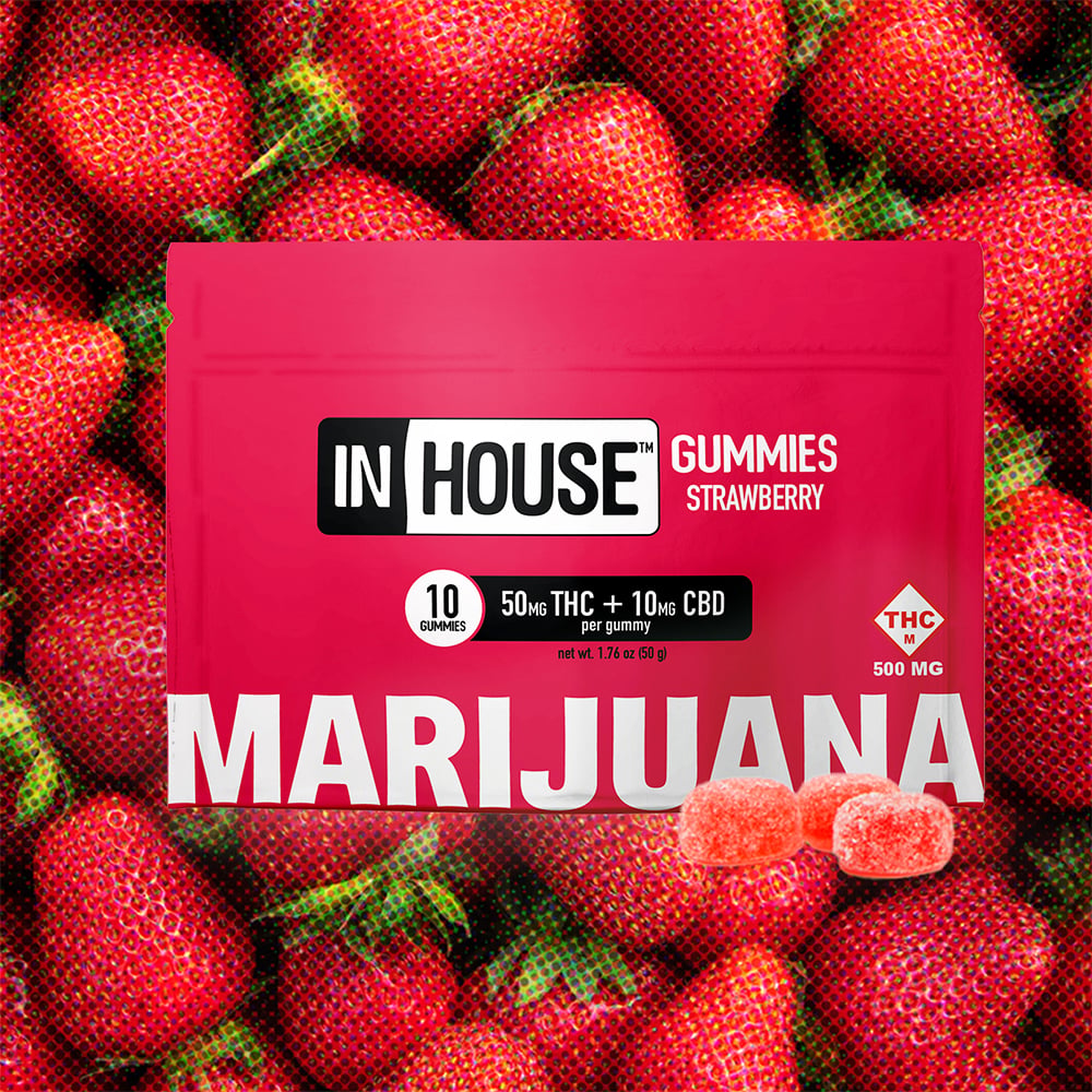 InHouse – 5:1 Strawberry [10pk] (500mg THC/100mg CBD)