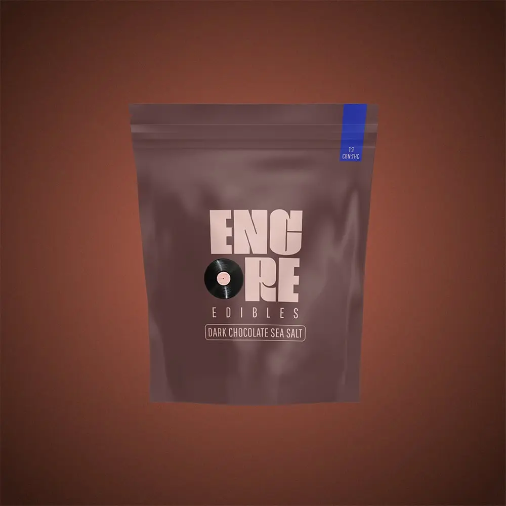 Encore Edibles – 1:1 Dark Chocolate Sea Salt CBN:THC [10pk] (100mg CBN/100mg THC)