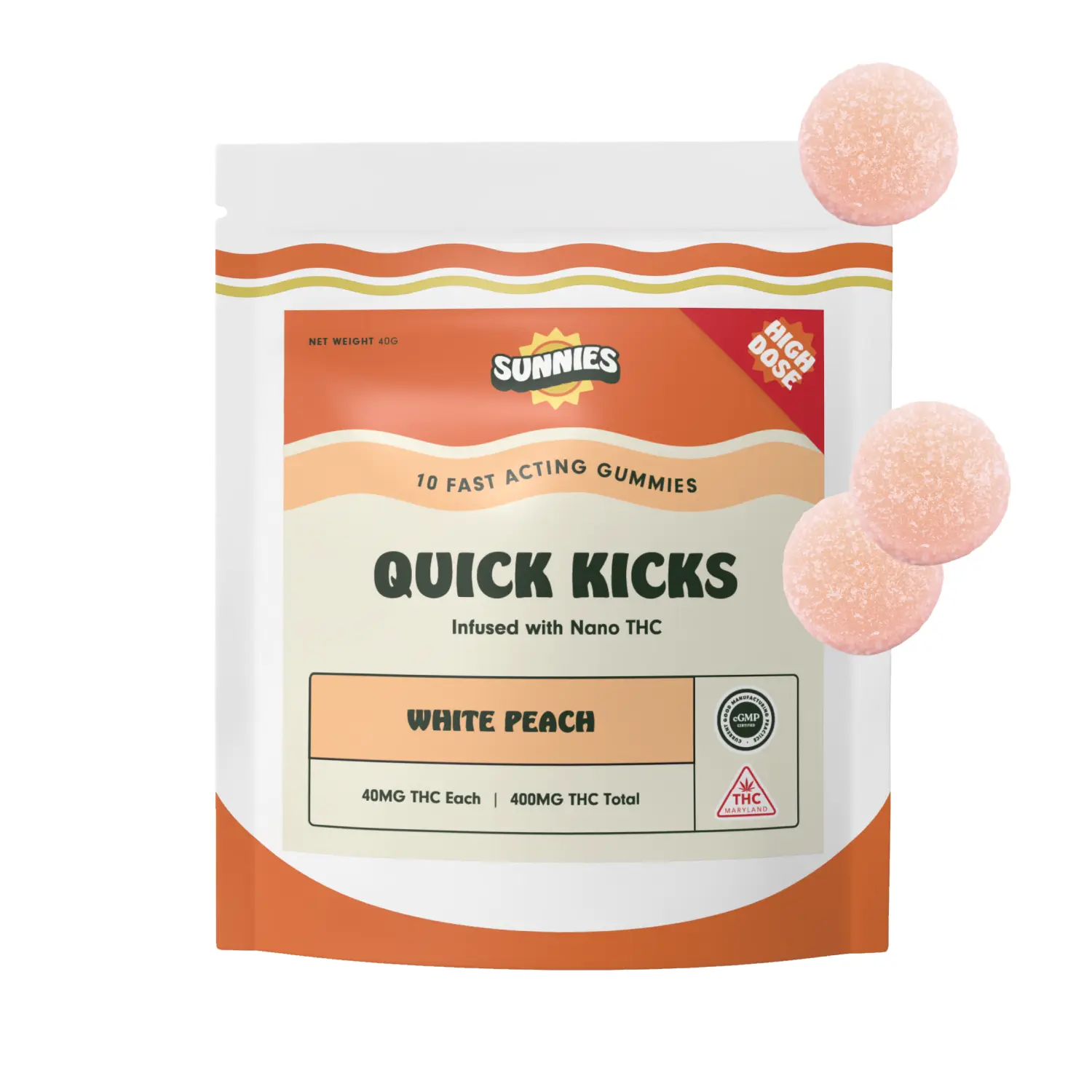 Sunnies – White Peach [10pk] (400mg)