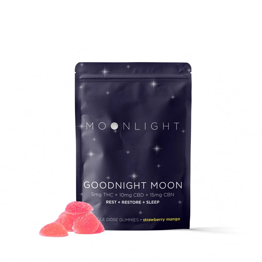 MOONLIGHT – Goodnight Moon Strawberry Mango [10pk] (50mg THC/100mg CBD/150mg CBN)