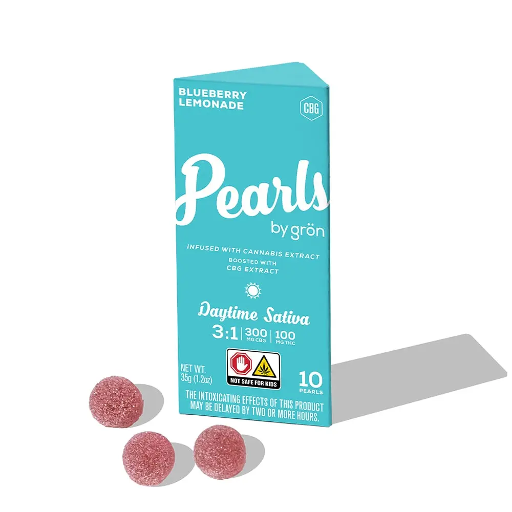 Grön – 3:1 Blueberry Lemonade Pearls - Daytime Sativa (300mg CBG / 100mg THC)