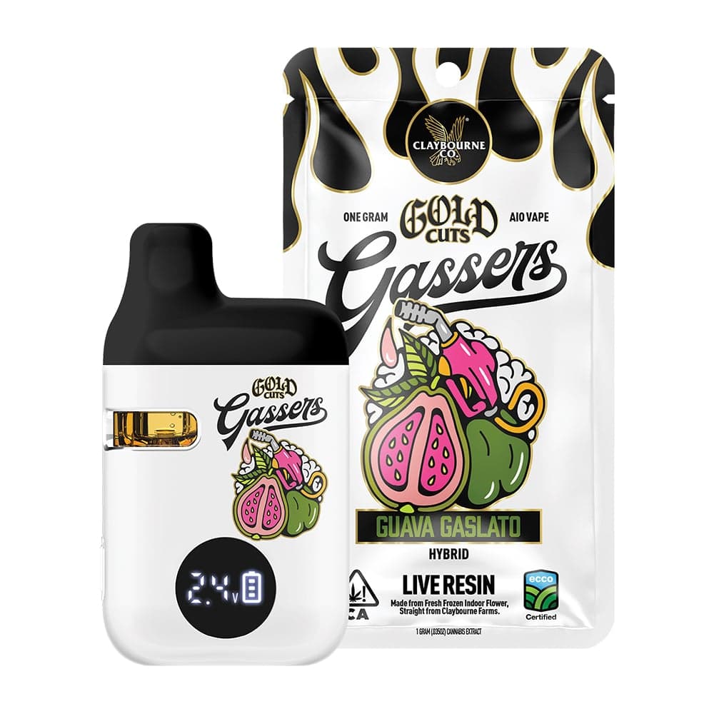 Claybourne – Guava Gaslato (1g) - Gassers All-In-One Gold Cuts Live Resin Vape