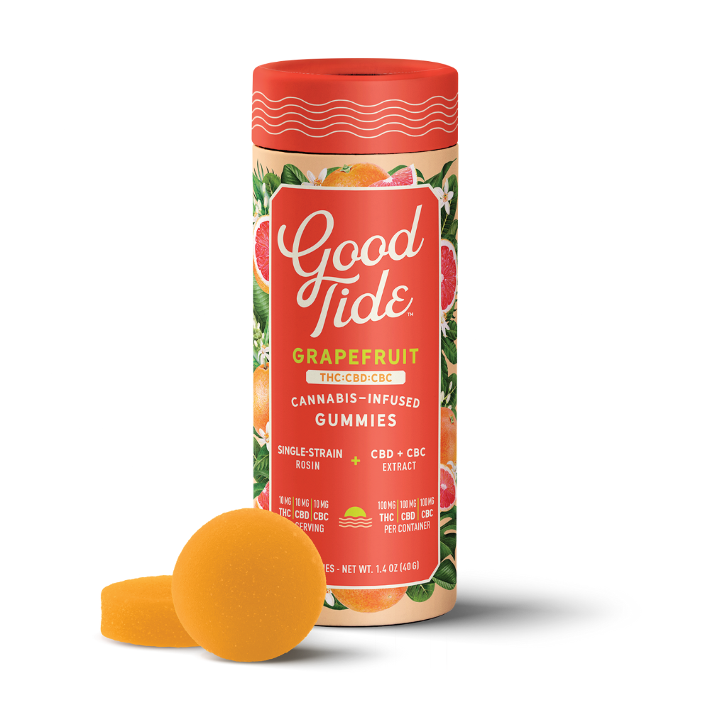 Good Tide – Grapefruit 1:1:1 CBD + CBC Single-Strain Rosin Gummies | Blissful | 100mg
