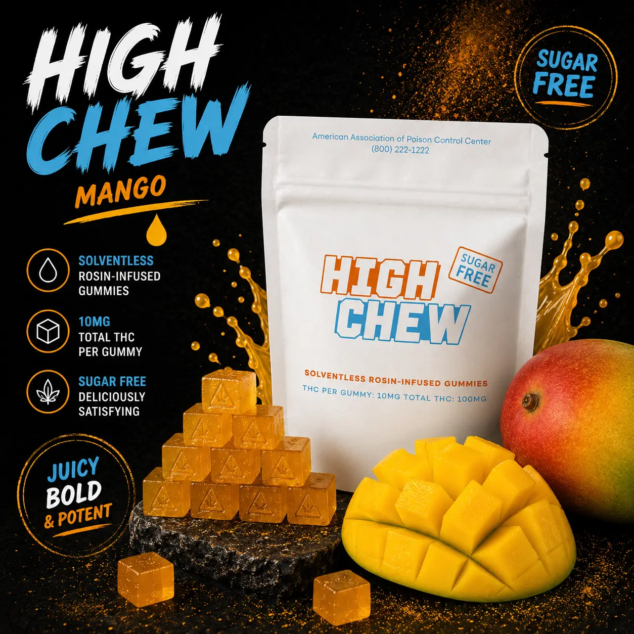 High Chewz – Sugar Free Mango [10pk] (100mg)
