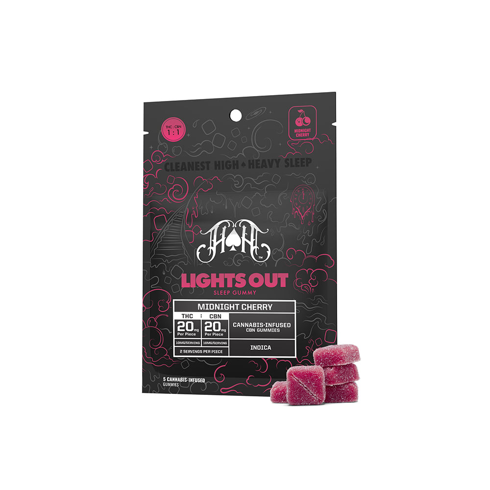 Heavy Hitters – Midnight Cherry Lights Out Sleep Gummies | 100mg THC - 100mg CBN