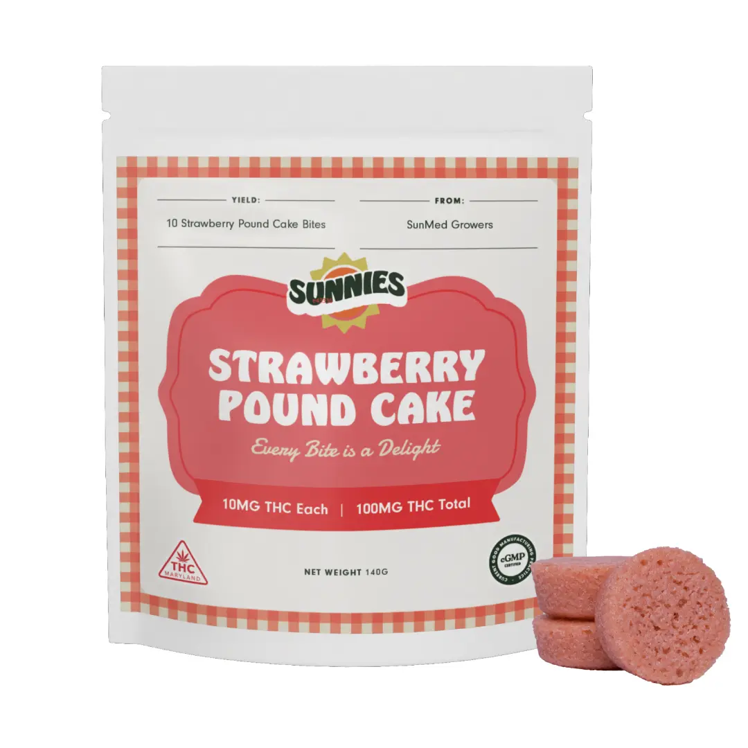 Sunnies – Strawberry Pound Cake Bites [10pk] (100mg)