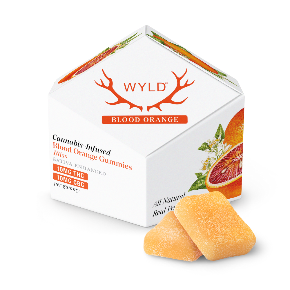WYLD – Blood Orange 1:1 CBC + Sativa Enhanced Gummies | 100mg THC:100mg CBC