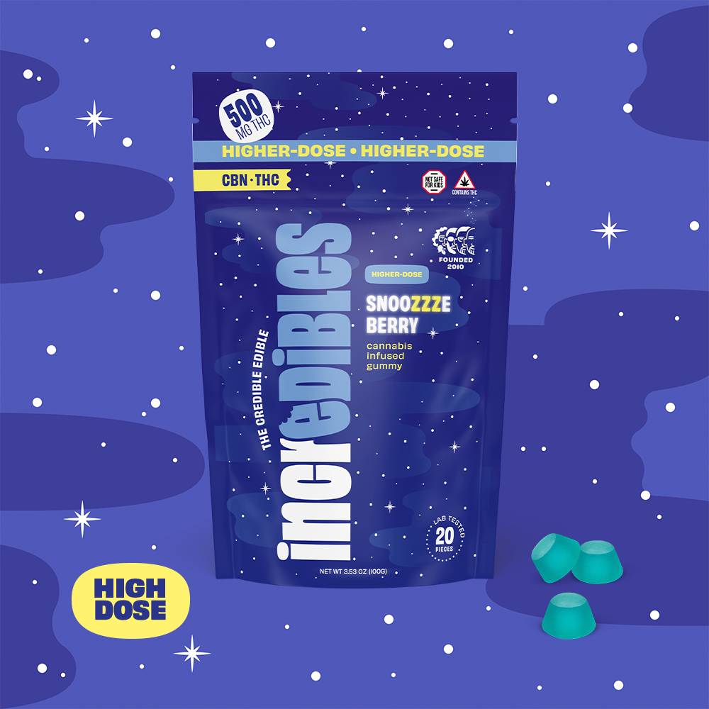 incredibles – 5:1 Snoozzzeberry + CBN [20pk] (500mg THC/100mg CBN)