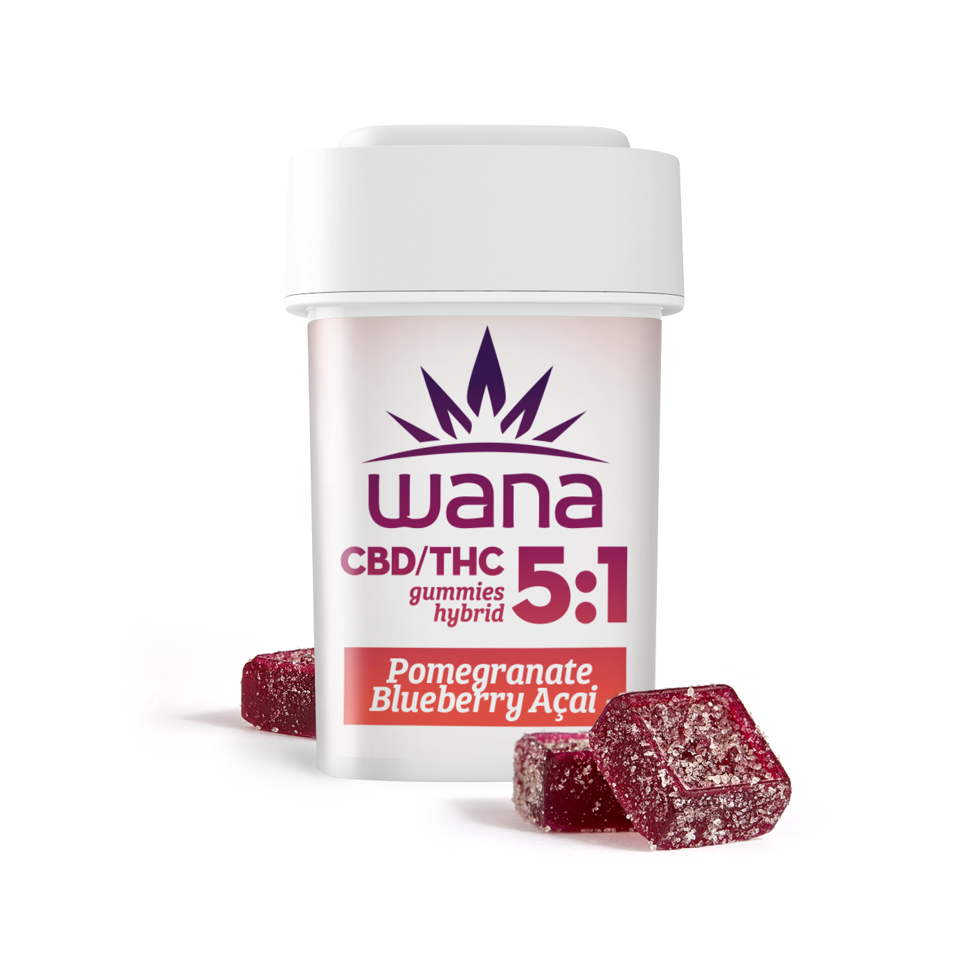 Wana – 5:1 Pomegranate Blueberry Acai [20pk] (500mg CBD/100mg THC)
