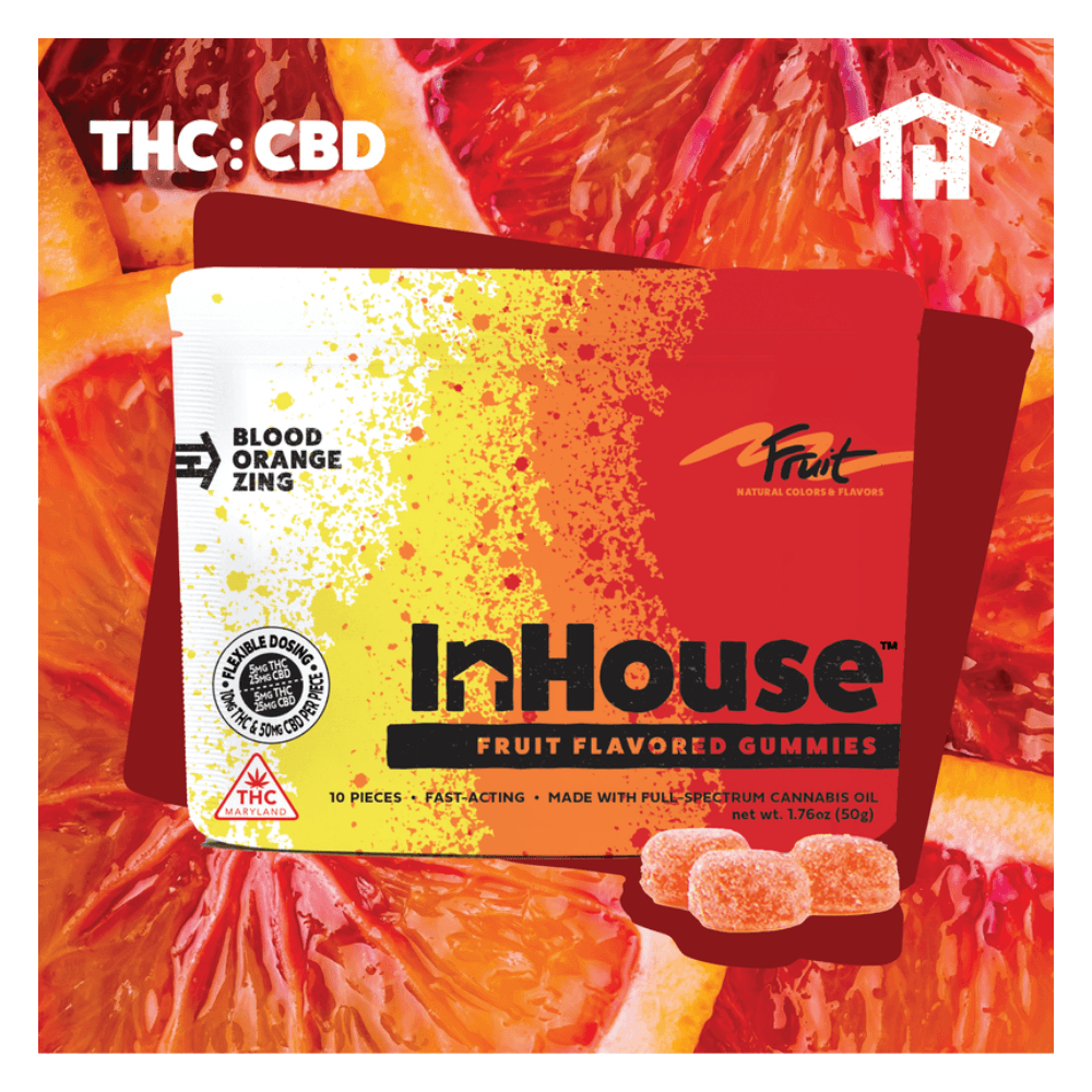 InHouse – Blood Orange Zing 5:1 [10pk] (500mg CBD/100mg THC)