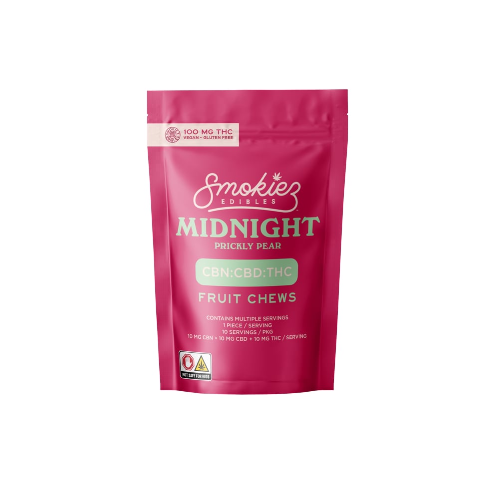 Smokiez – 1:1:1 Midnight Prickly Pear (Deep Sleep) [10pk] (100mg CBN/100mg CBD/100mg THC)