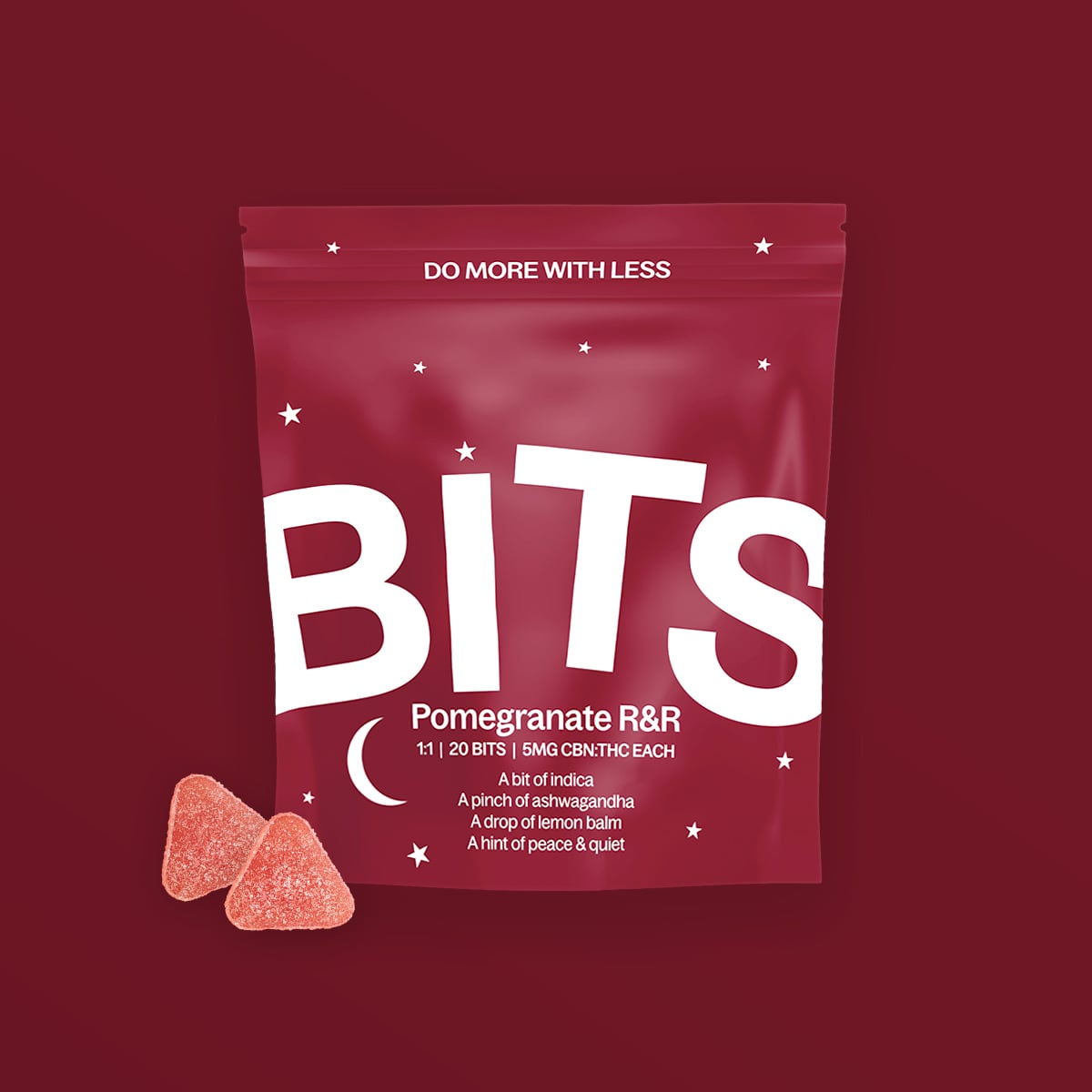 Bits – Pomegranate R&R 1:1 CBN:THC [20pk] (100mg CBN/100mg THC)