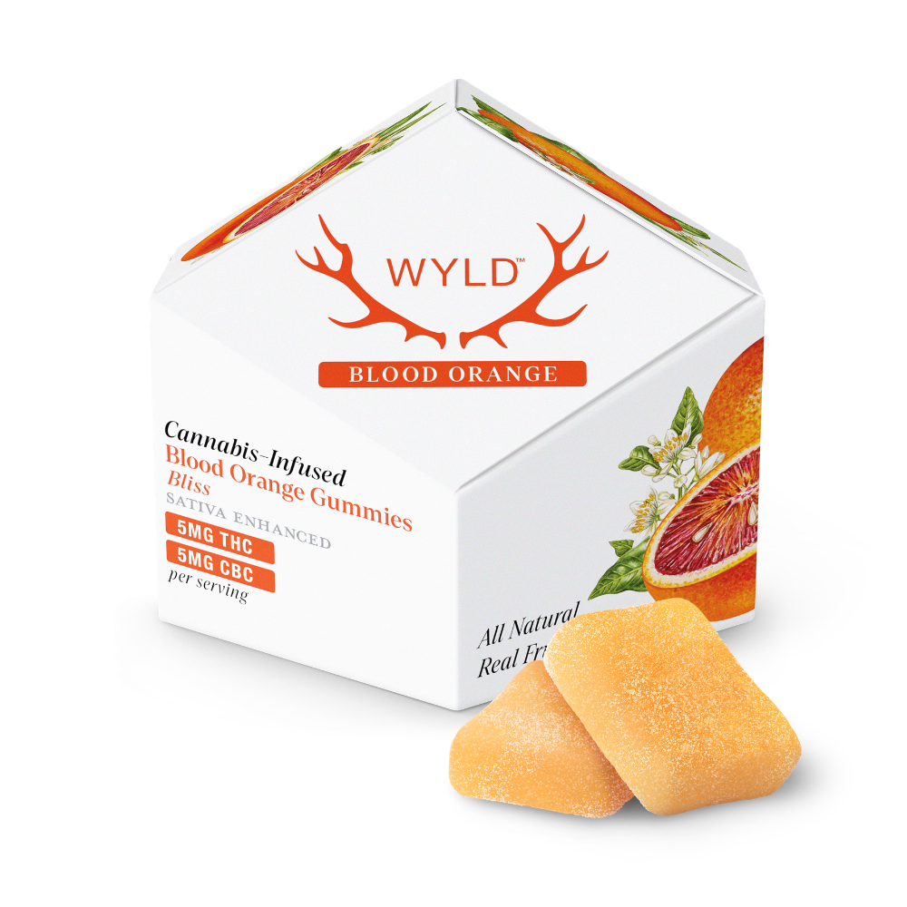WYLD – Blood Orange 1:1 CBC + Sativa Enhanced Gummies | 100mg THC:100mg CBC