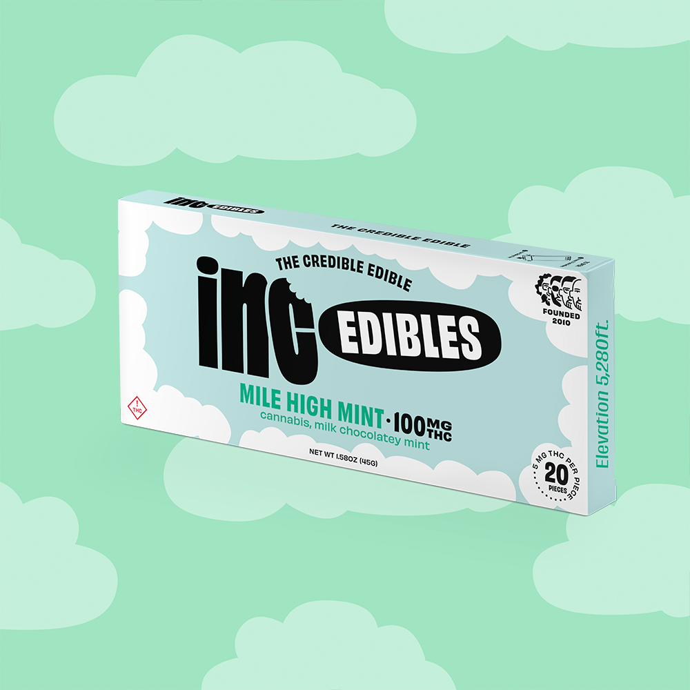 (inc)edibles – inc.edibles Mile High Mint THC Chocolate Bar 01352