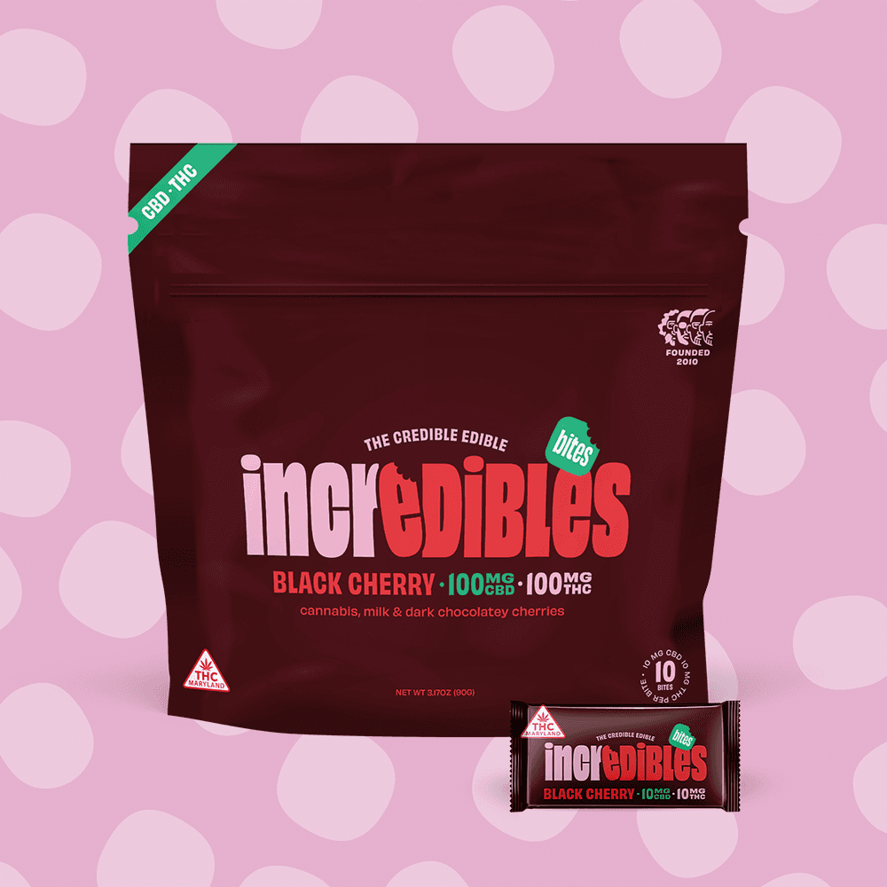 incredibles – 1:1 Black Cherry + CBD Bites [10pk] (100mg CBD/100mg THC)