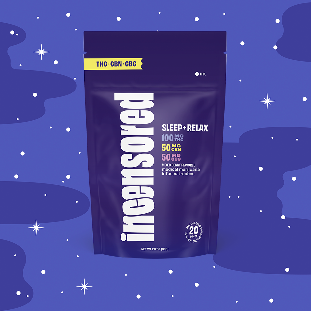 (inc)ensored – 2:1:1 Mixed Berry Sleep + Relax [20pk] (100mg THC/50mg CBN/50mg CBG)