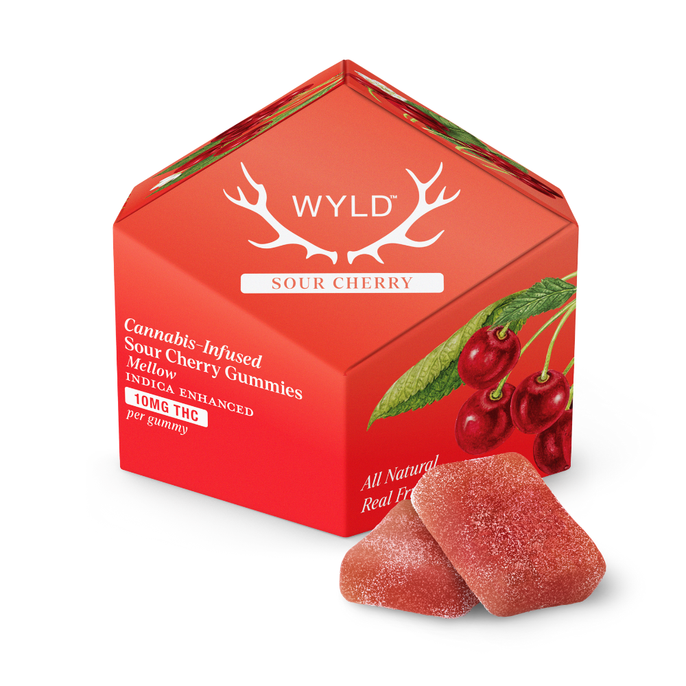 WYLD – Sour Cherry Indica Enhanced Gummies | 100mg