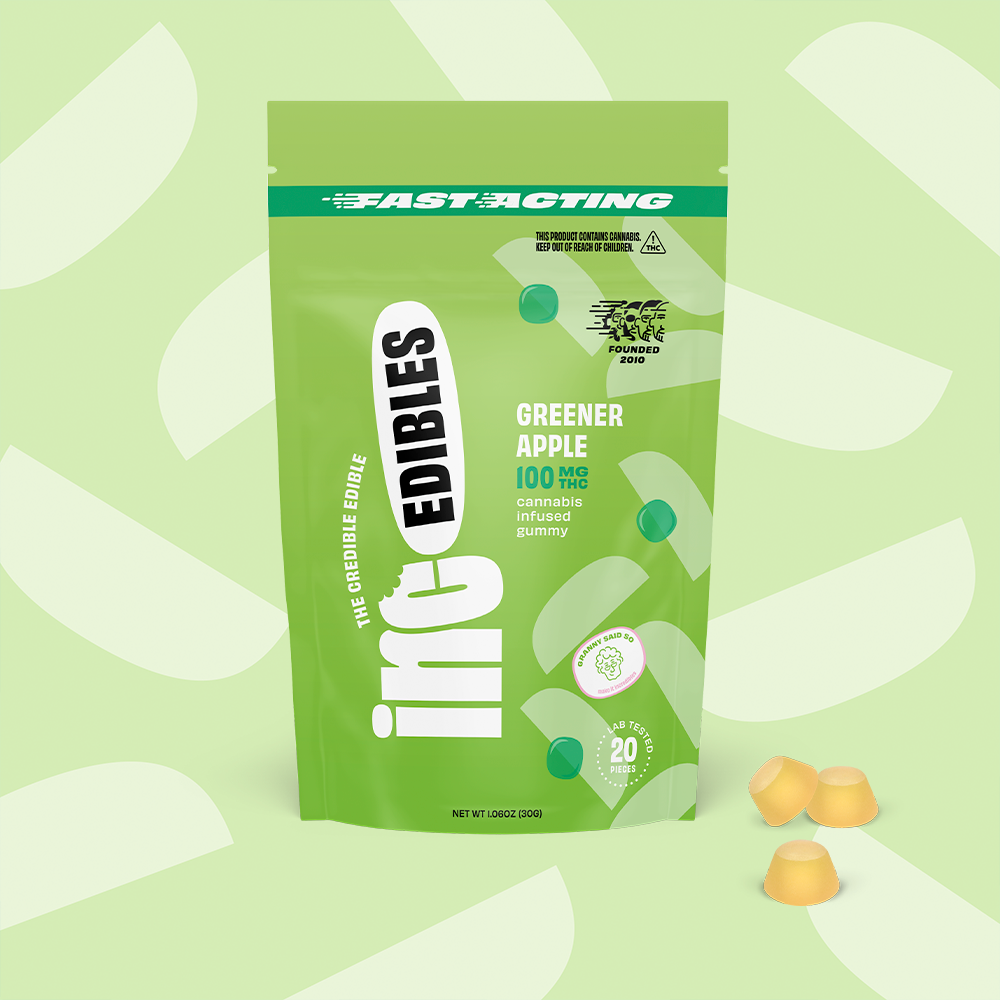 (inc)edibles – inc.edibles 20 Pack Greener Apple Fast Acting THC Gummies 01705