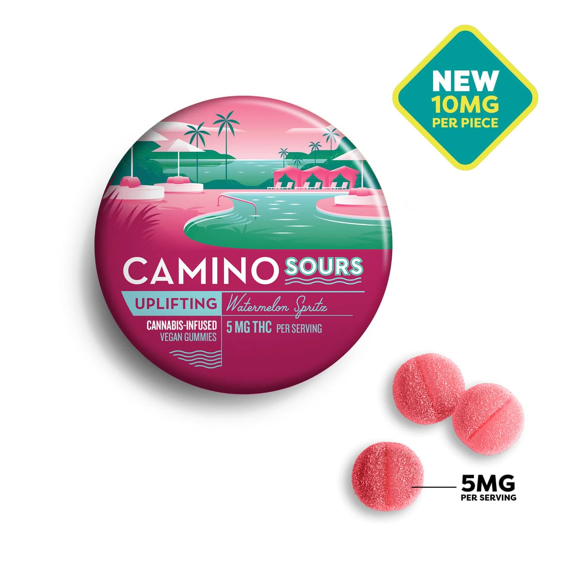 Camino – Camino Sours-Watermelon Spritz Cannabis-Infused Vegan Gummies-00573