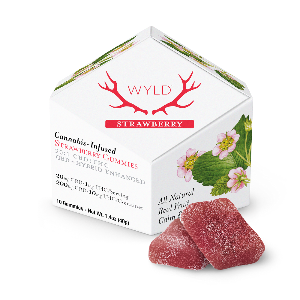 WYLD – Strawberry 20:1 CBD + Hybrid Enhanced Gummies | 200mg:10mg