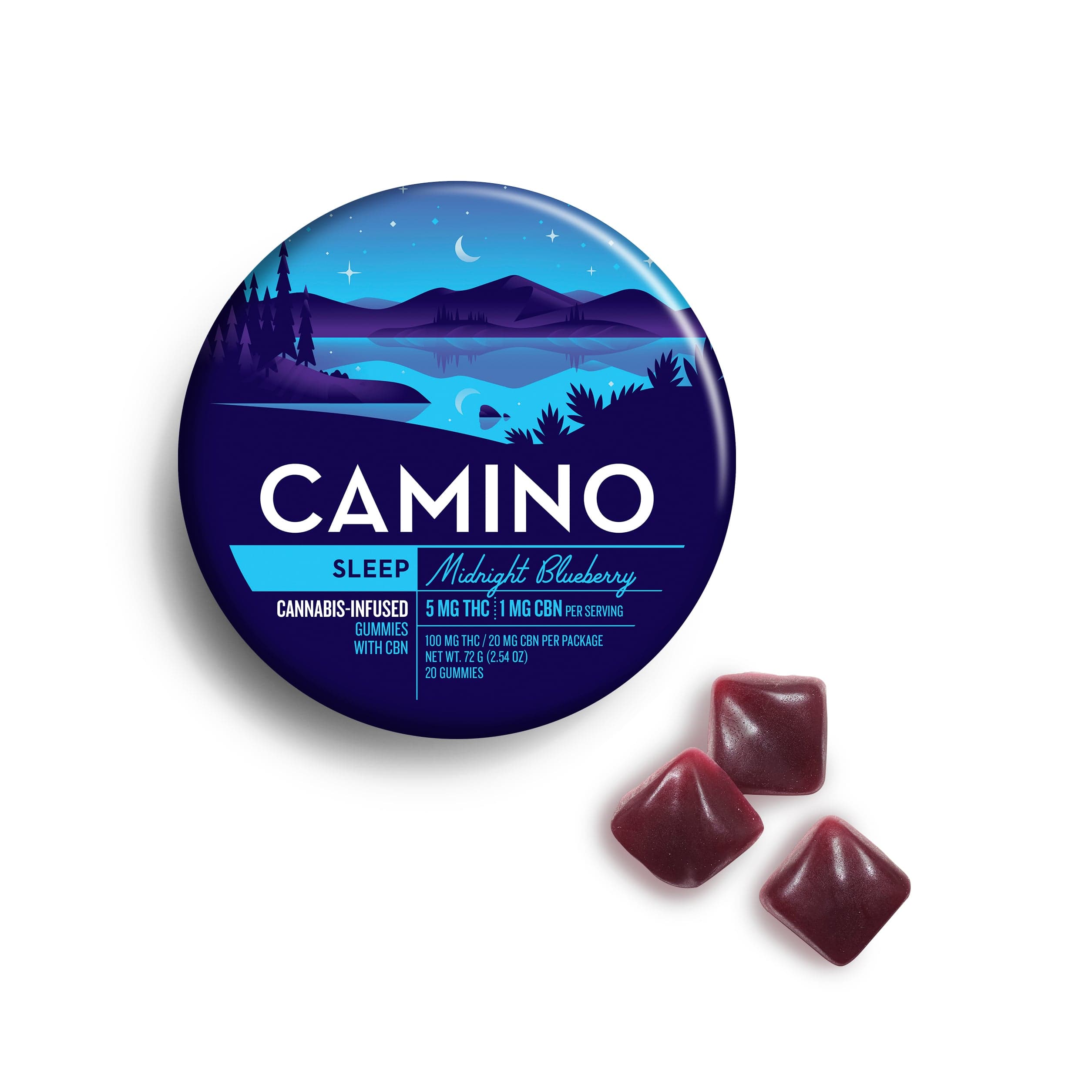 Camino – 5:1 'Sleep' Midnight Blueberry [20pk] (100mg THC/20mg CBN)