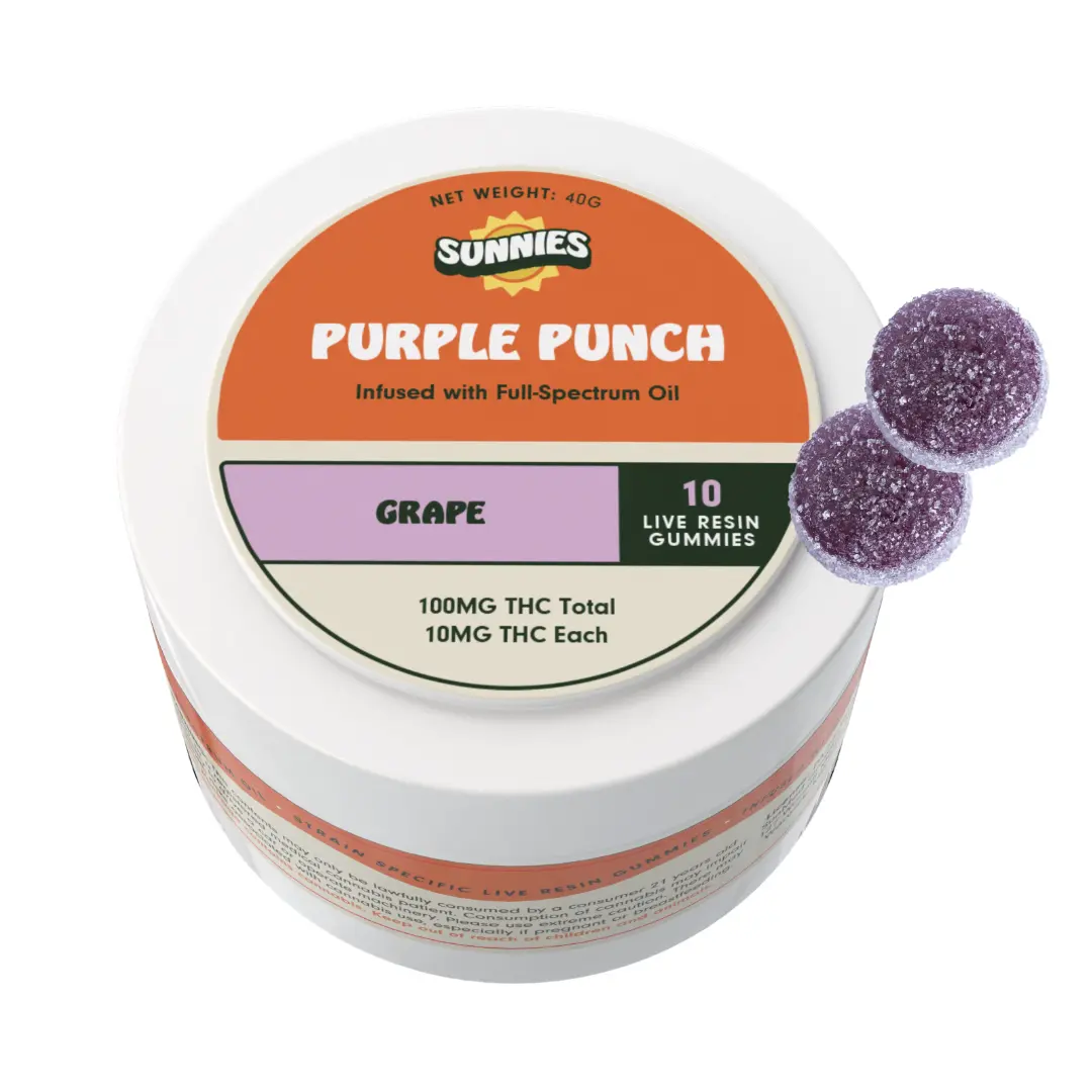 Sunnies – Purple Punch Live Resin - Grape Gummies [10pk](100mg)