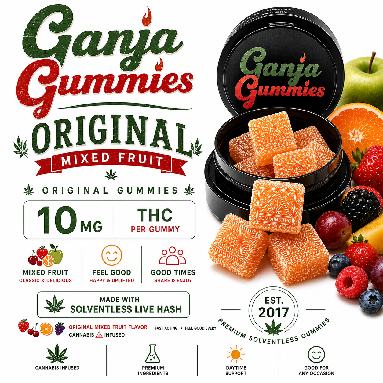 Fire Ganja – Ganja Gummies [10pk] (100mg)