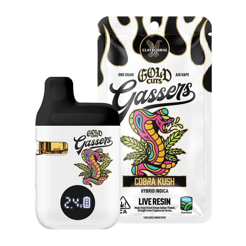 Claybourne – Cobra Kush (1g) - Gassers All-In-One Gold Cuts Live Resin Vape
