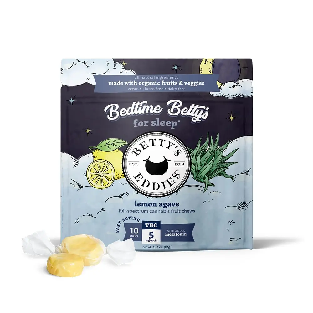 Betty's Eddies – Bedtime Betty’s Lemon Agave [10pk] (50mg THC) Sleep Fruit Chews