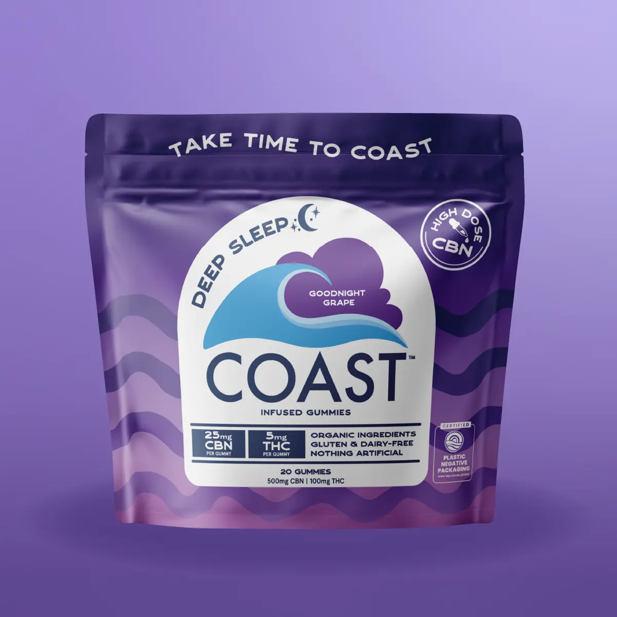 Coast Cannabis Co™ – Coast Cannabis Co. - 25:5 CBN/THC Goodnight Grape - Infused Gummies - 00617