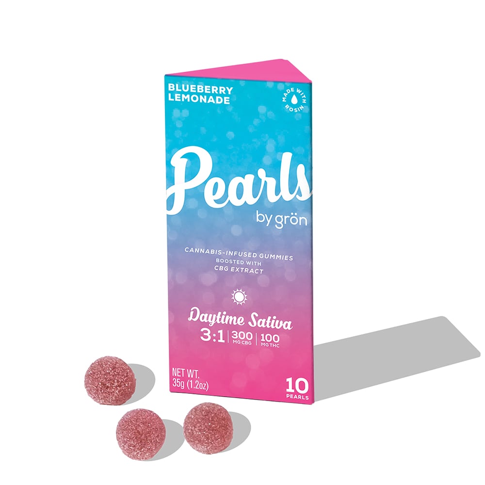Grön – 3:1 Blueberry Lemonade Pearls - Daytime Sativa (300mg CBG / 100mg THC)