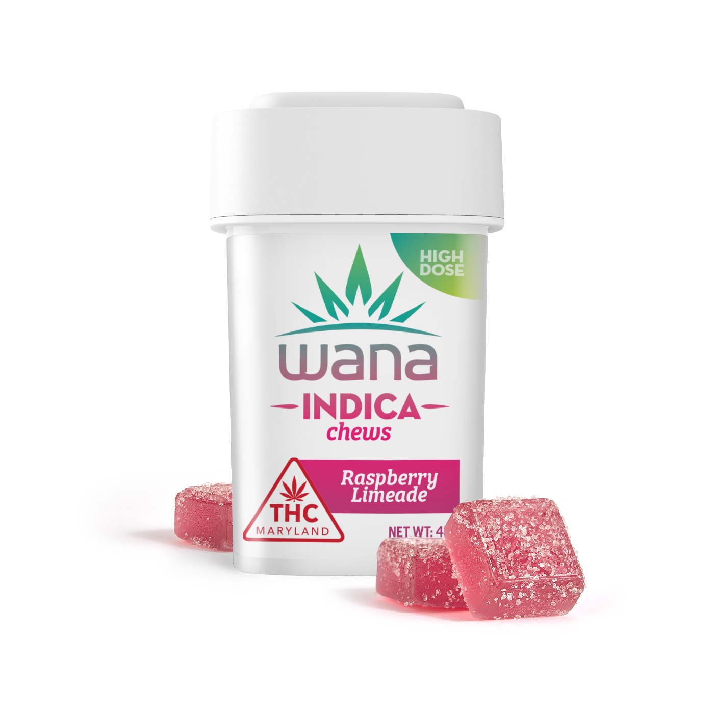 Wana – Raspberry Limeade - Indica [10pk] (400mg)