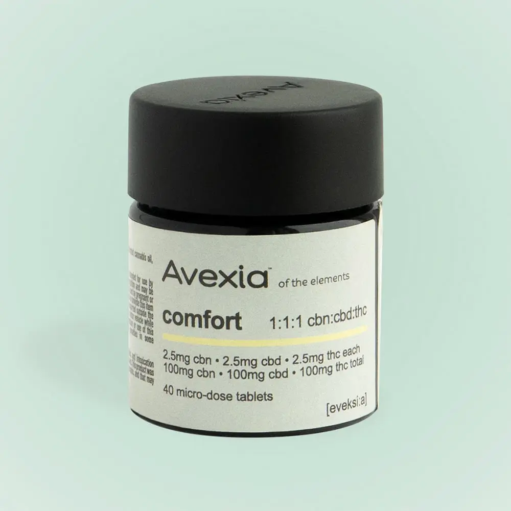 Avexia – Comfort 1:1:1 CBN:CBD:THC [40pk] (100mg CBN/100mg CBD/100mg THC)
