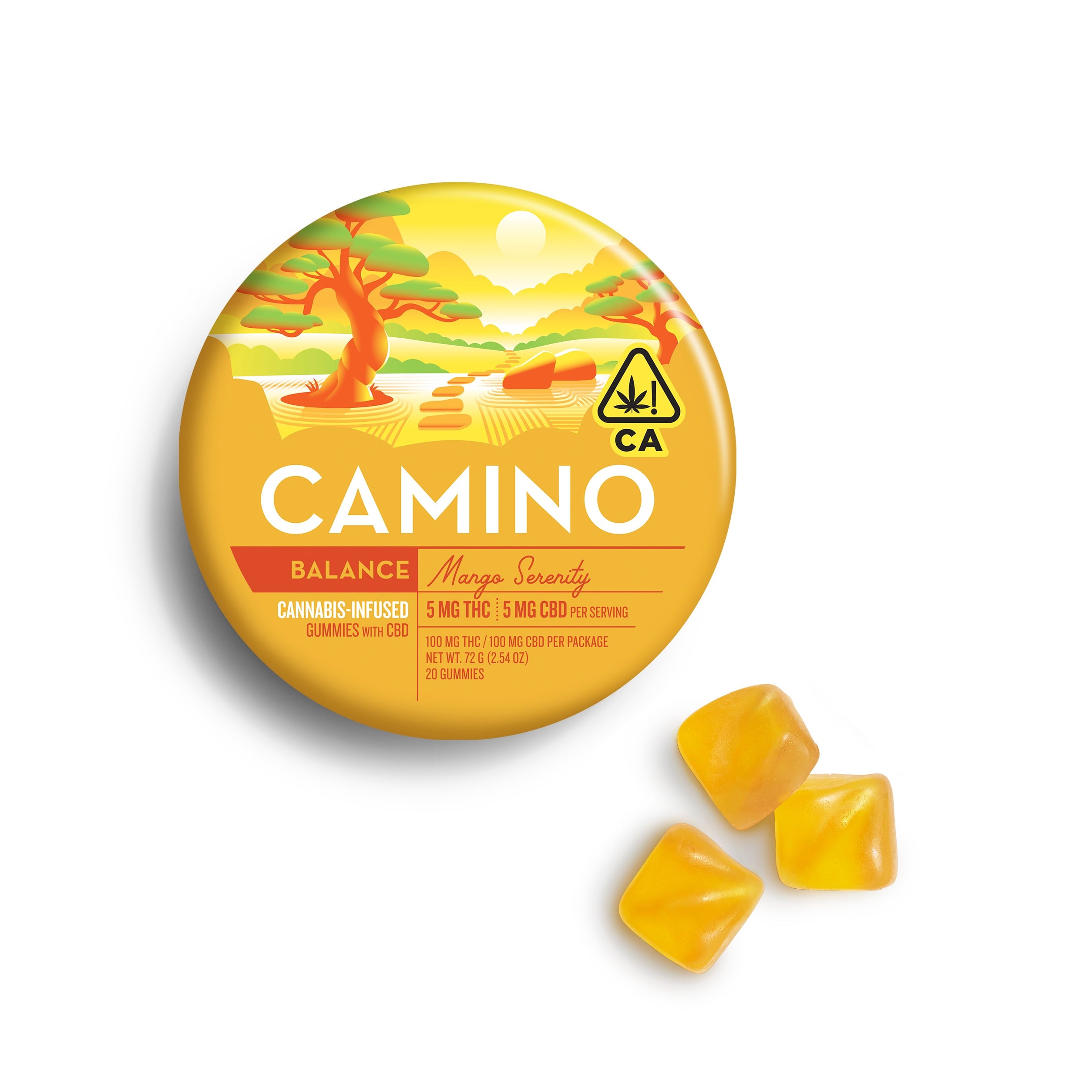 Camino – 1:1 'Balance' Mango Serenity [20pk] (100mg CBD/100mg THC)