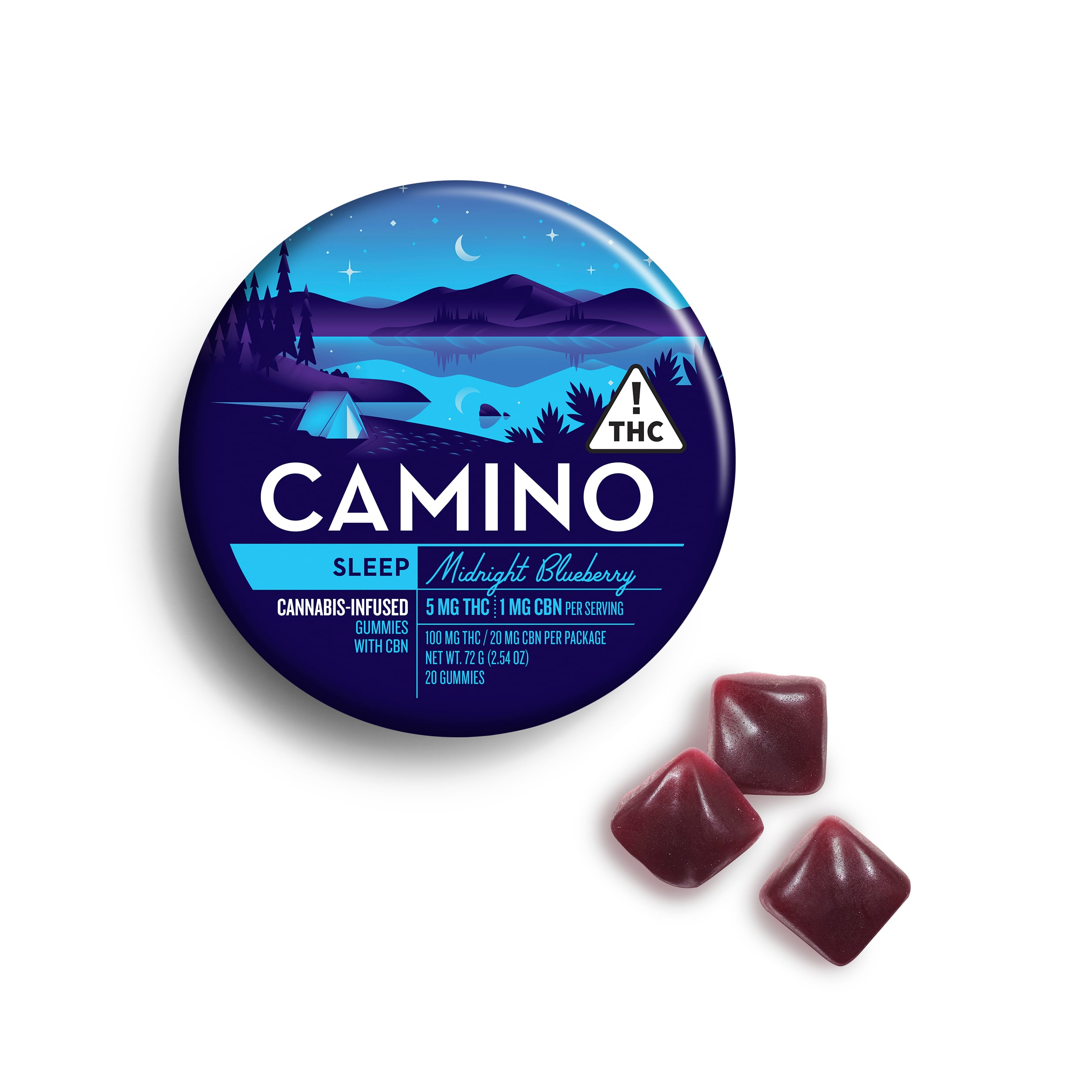 Camino – 5:1 'Sleep' Midnight Blueberry [20pk] (100mg THC/20mg CBN)