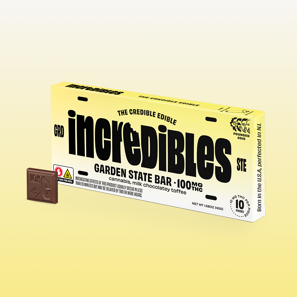 incredibles – Garden State Toffee Bar [10pk] (100mg)