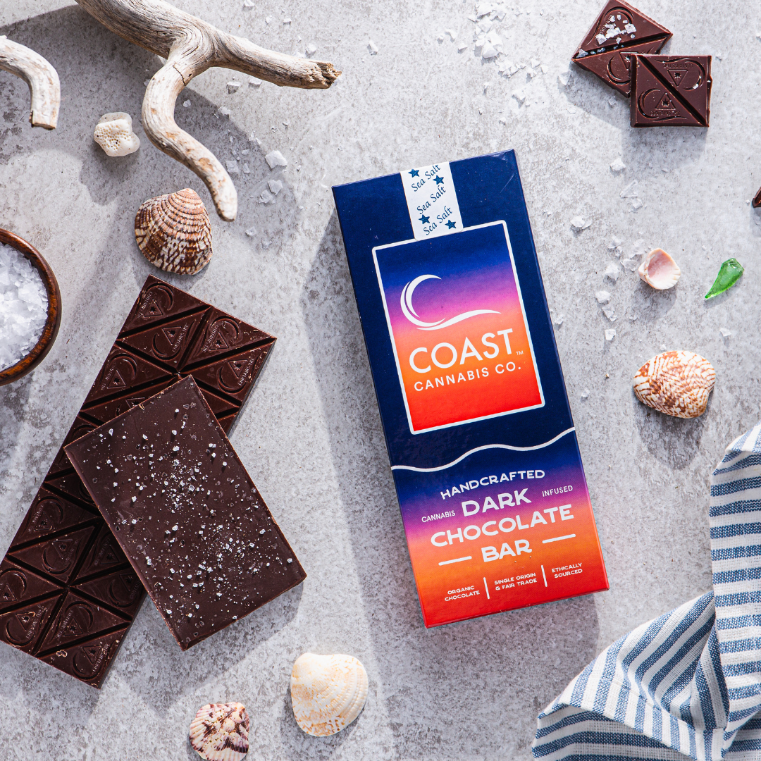 Coast Cannabis Co™ – Sea Salt Dark Chocolate Bar (100mg)