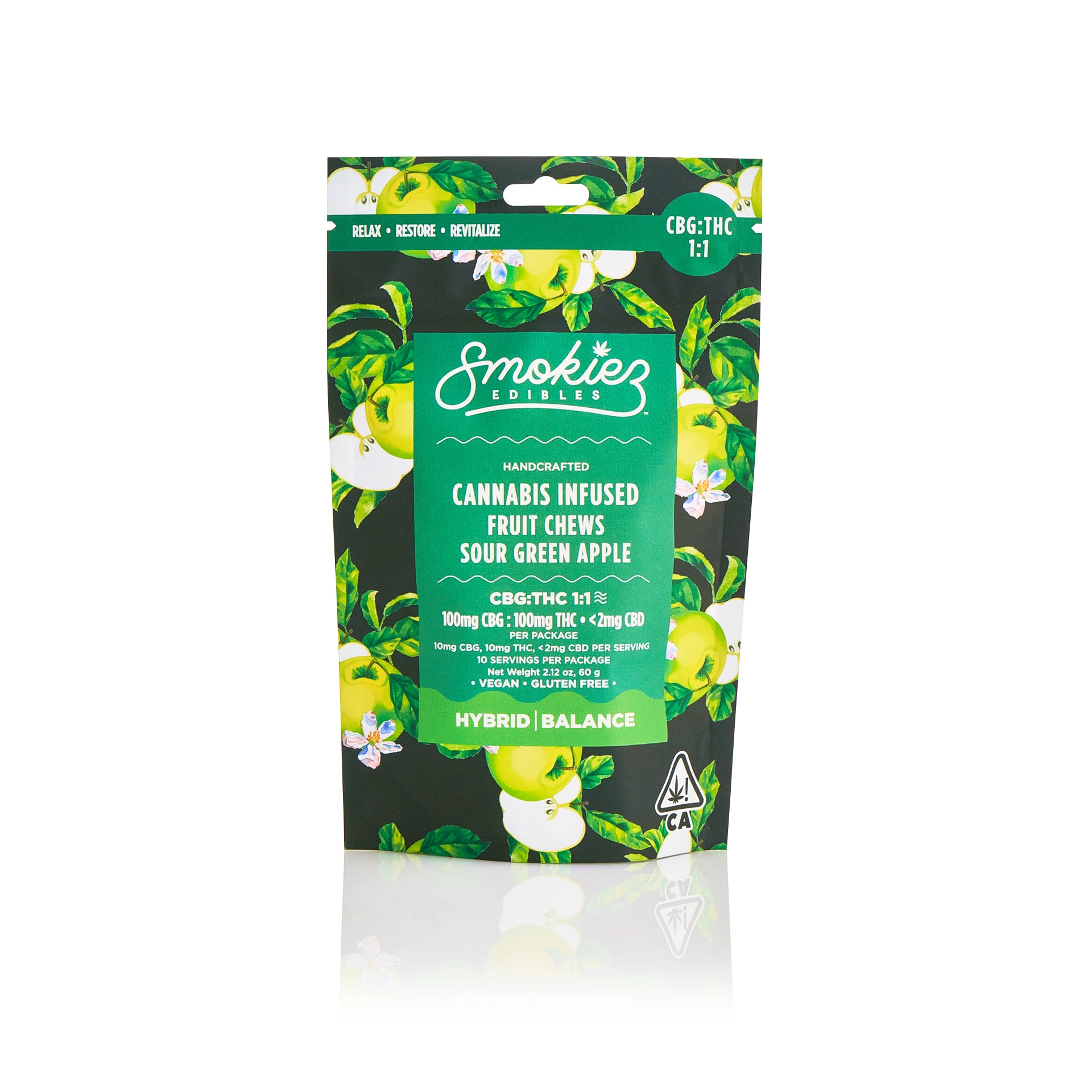 Smokiez – 1:1 Sour Green Apple [10pk] (100mg CBG/100mg THC)